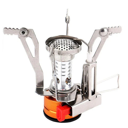 Mini Hornillo Plegable 3KW - Encendido Piezo + Anti-Viento para Camping y RV