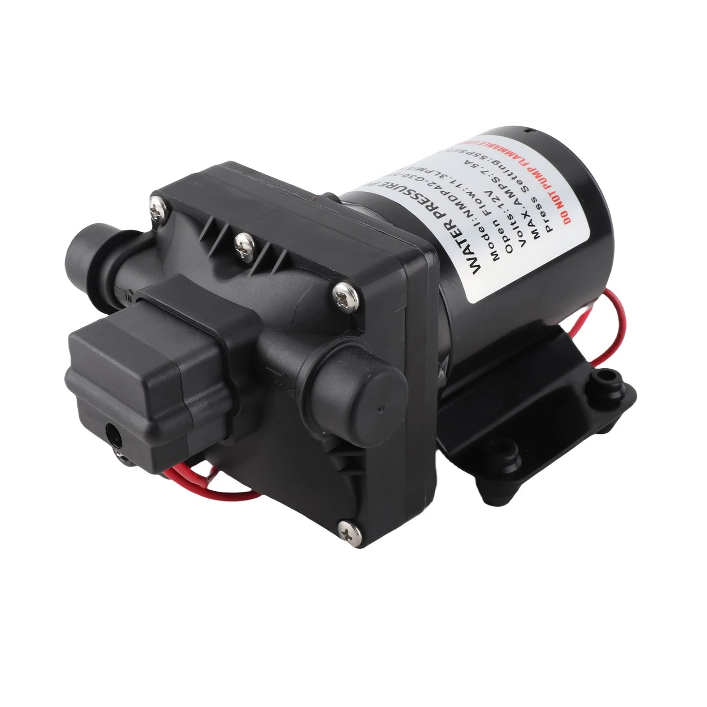 12V Self-Priming Water Pump 55 PSI – 3 GPM for Camper, Caravan, and Motorhome