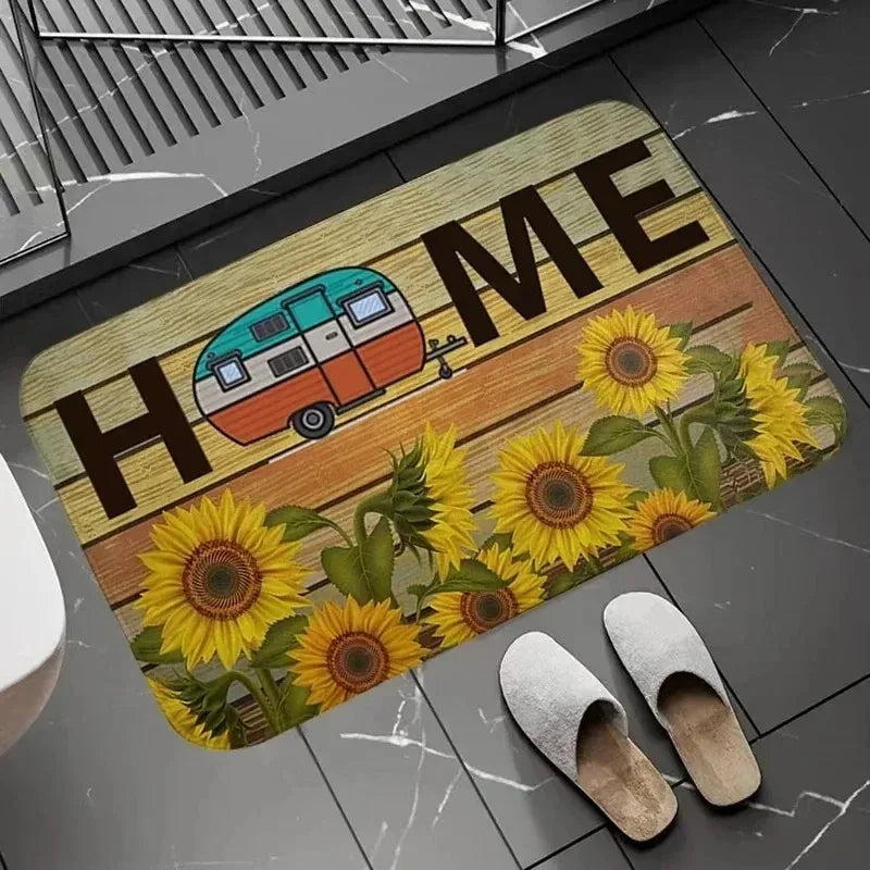 Tapis antidérapant en flanelle - Doux, lavable et décoratif pour camping-car (3 tailles)