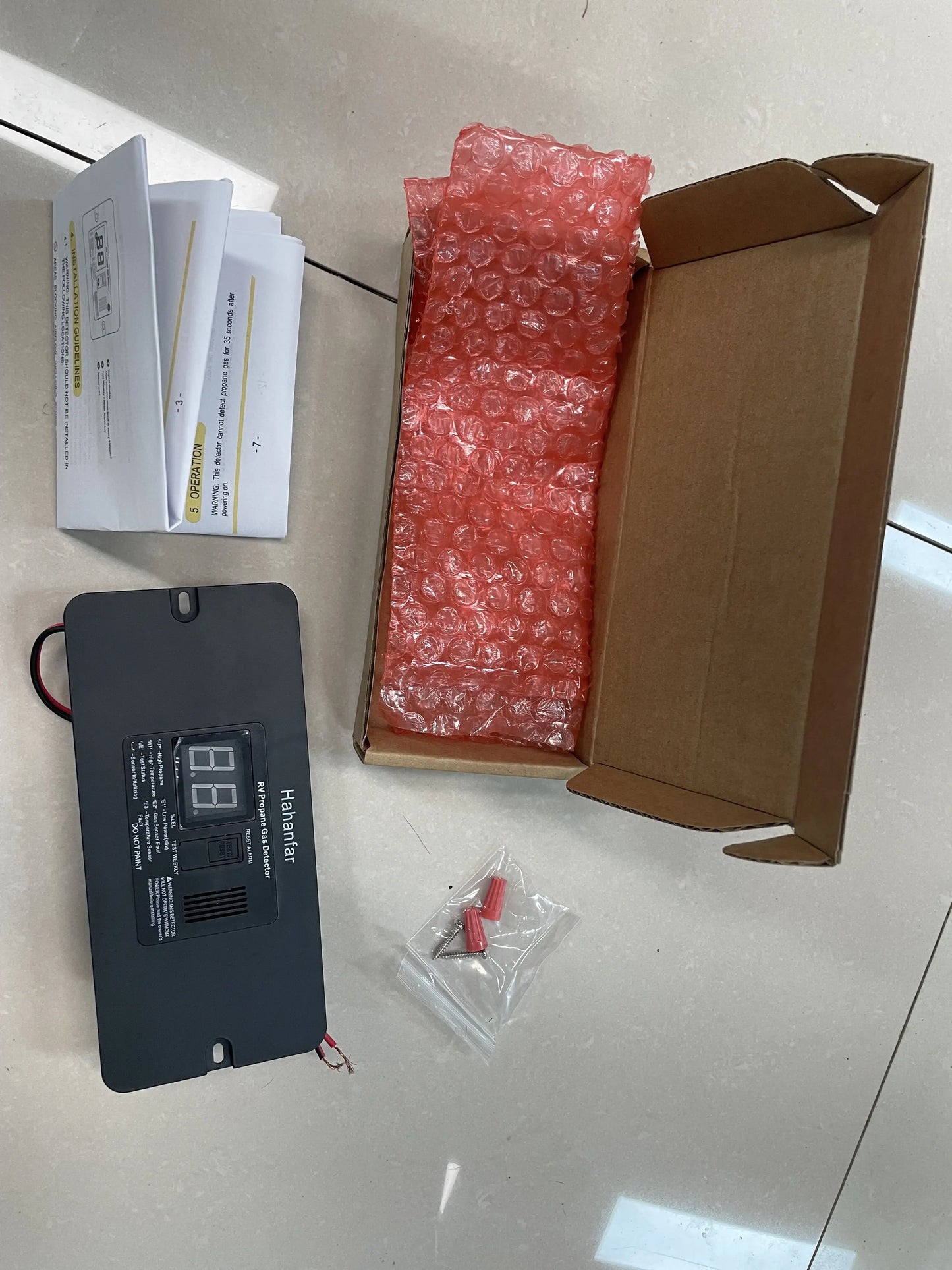 Detector Digital de Gas Propano 12V para RV y Cocina | Alarma de Fugas con Pantalla y Botón Test/Reset