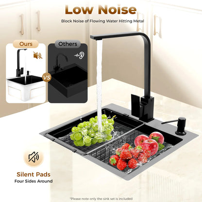 Évier de cuisine complet avec robinet pivotant à 360°