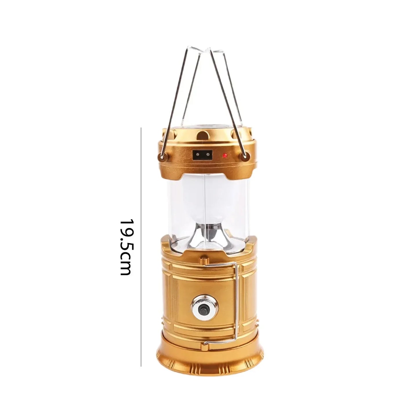 Telescopic Solar Lamp - Rechargeable LED + 2-in-1 Flashlight (Waterproof)