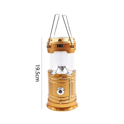 Telescopic Solar Lamp - Rechargeable LED + 2-in-1 Flashlight (Waterproof)