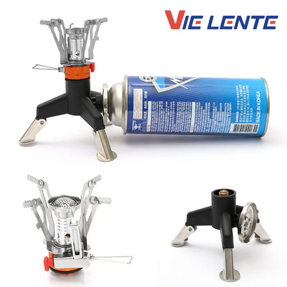 Hornillo Gas Plegable - Encendido Integrado + Adaptador Cartuchos