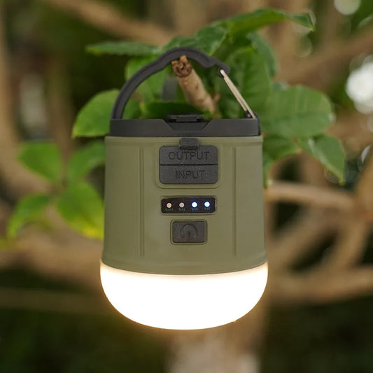 Lampe de camping dynamo - LED rechargeable + manivelle de secours (8h de lumière)