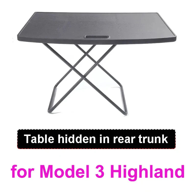 Mesa Plegable de Camping para Tesla Model 3 y Model Y | Mesa Oculta de Maletero