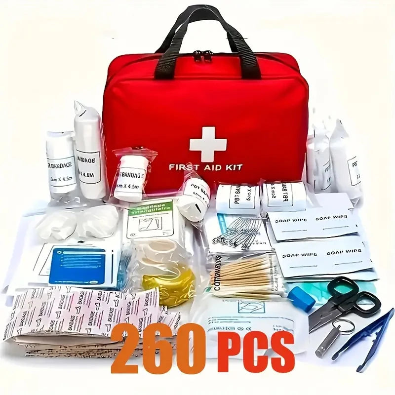 Trousse de premiers secours de luxe 260 pièces - Urgences à la maison, en camping et en camping-car