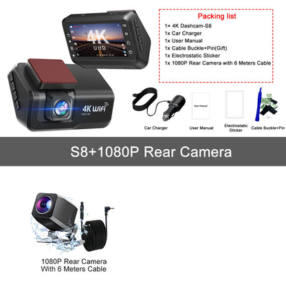 Dashcam 4K Dual con WiFi + Aparcamiento 24H - Kocam
