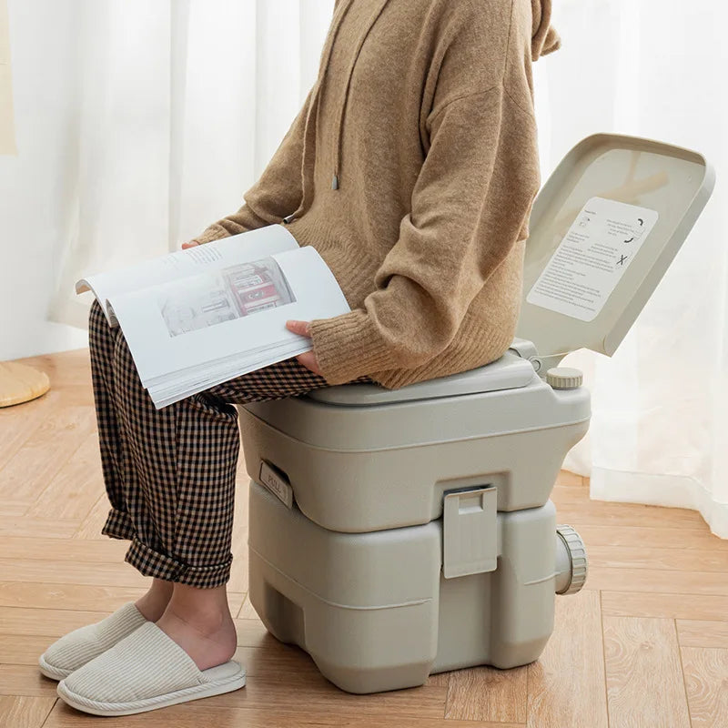 Portable Toilet for Camper and RV 10L / 20L | Portable Toilet with Manual Flush for Camping and Motorhome