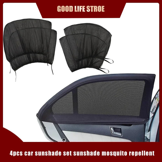 Lot de 4 moustiquaires de fenêtre - Universelles · Anti-moustiques · Protection solaire · Ventilation · Installation express