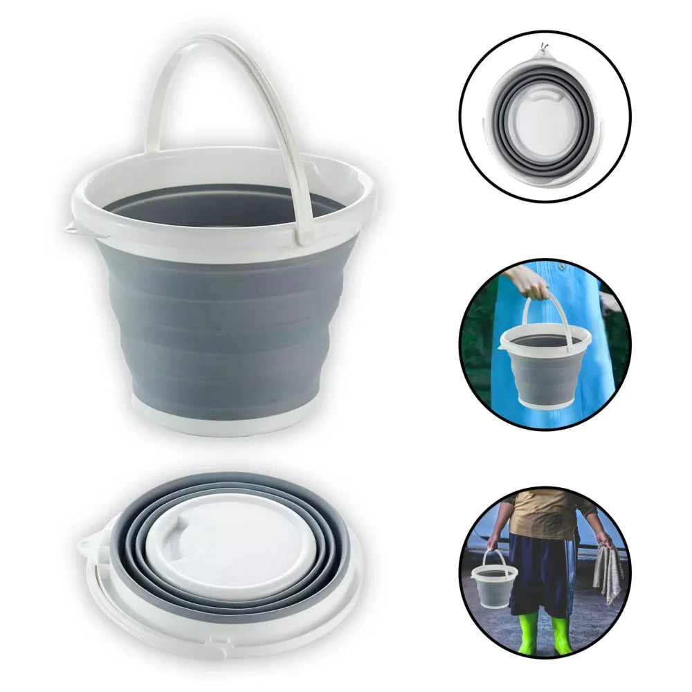 Motorhome Water Filler Funnel + 10L Collapsible Silicone Bucket – Filler for Caravan, Camper Van, and Outdoor Camping Toilets