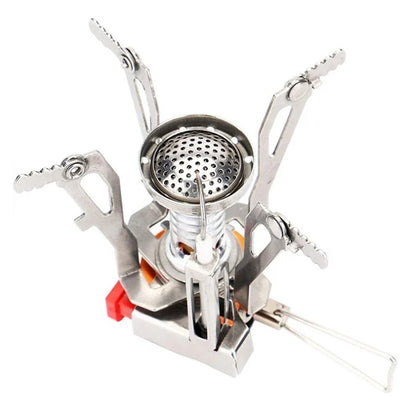 Mini Hornillo Plegable 3KW - Encendido Piezo + Anti-Viento para Camping y RV