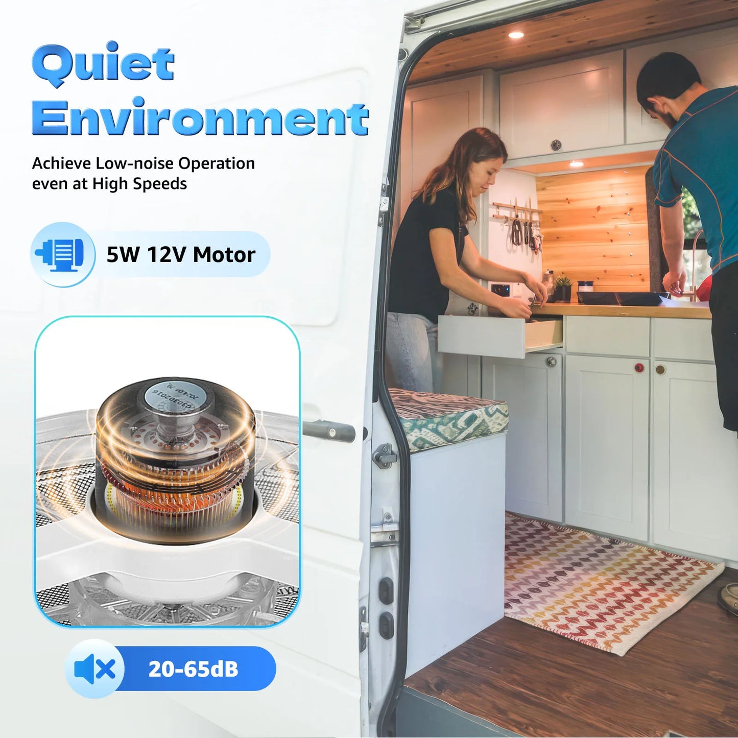 Claraboya de Techo 28×28 cm para RV y Camper – Ventilador Manual 12V con Luz LED IP68