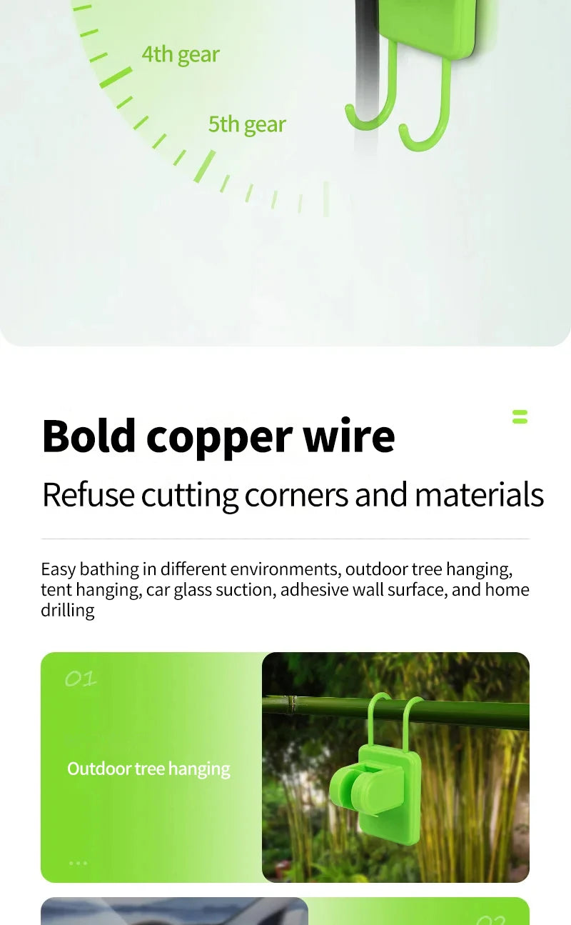 Camping Shower Kit with 6000mAh Rechargeable Pump 