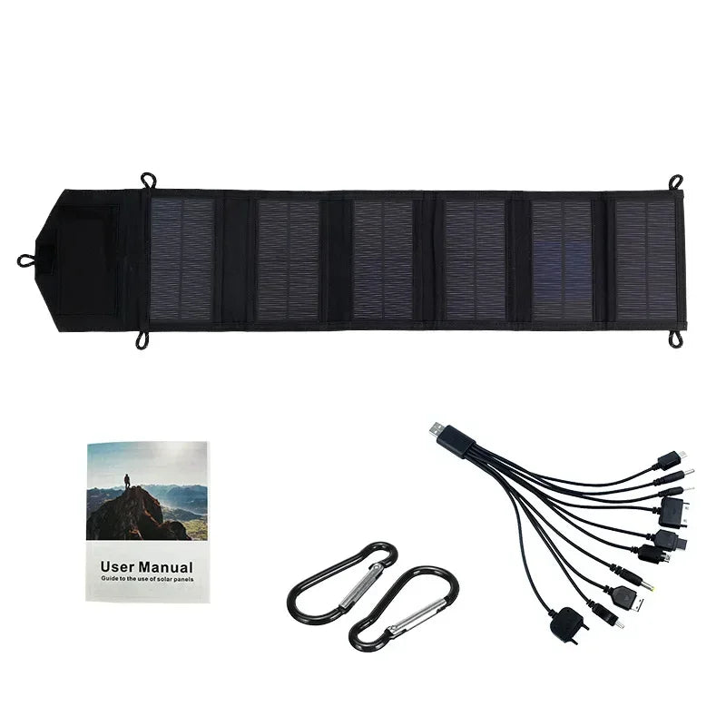 Cargador Solar Plegable USB 5V para Camping y Senderismo