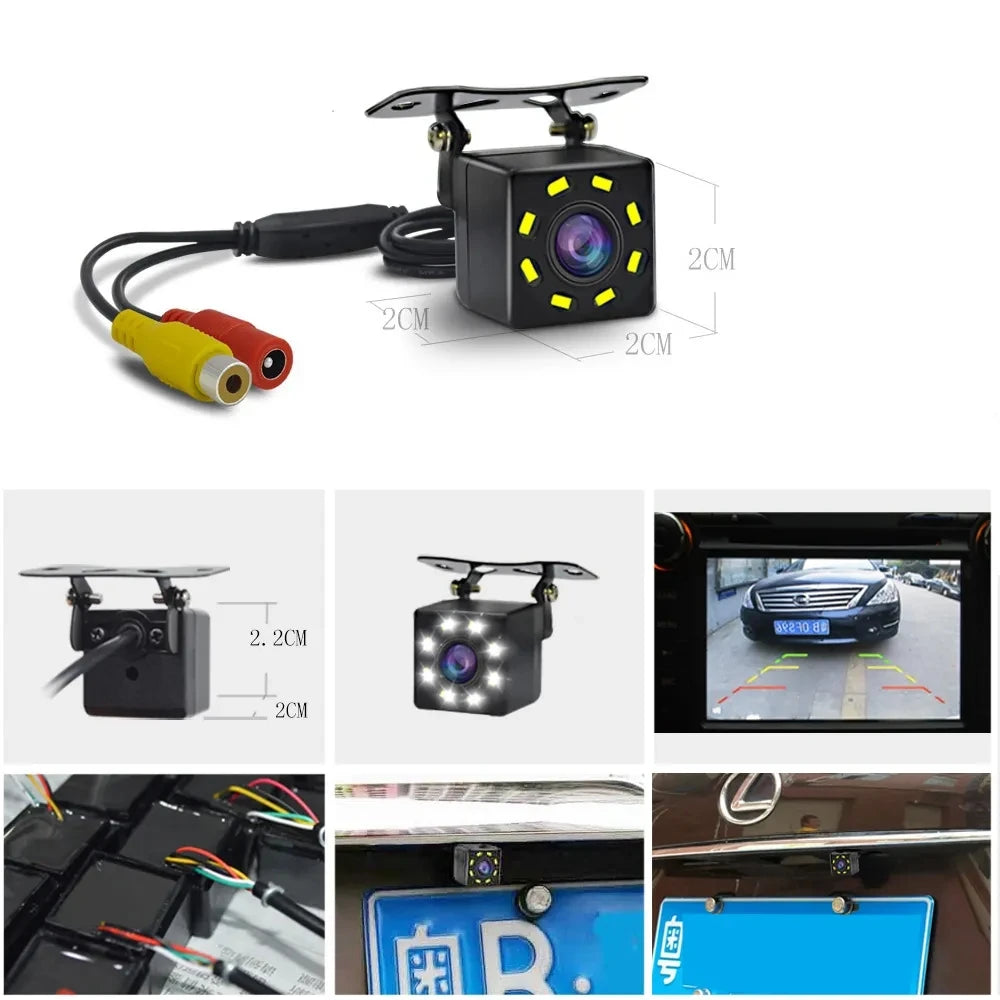 Cámara de Marcha Atrás con Cable y Visión Nocturna LED 170° – Kit con Monitor 4,3” para Coche, Camper y Furgoneta
