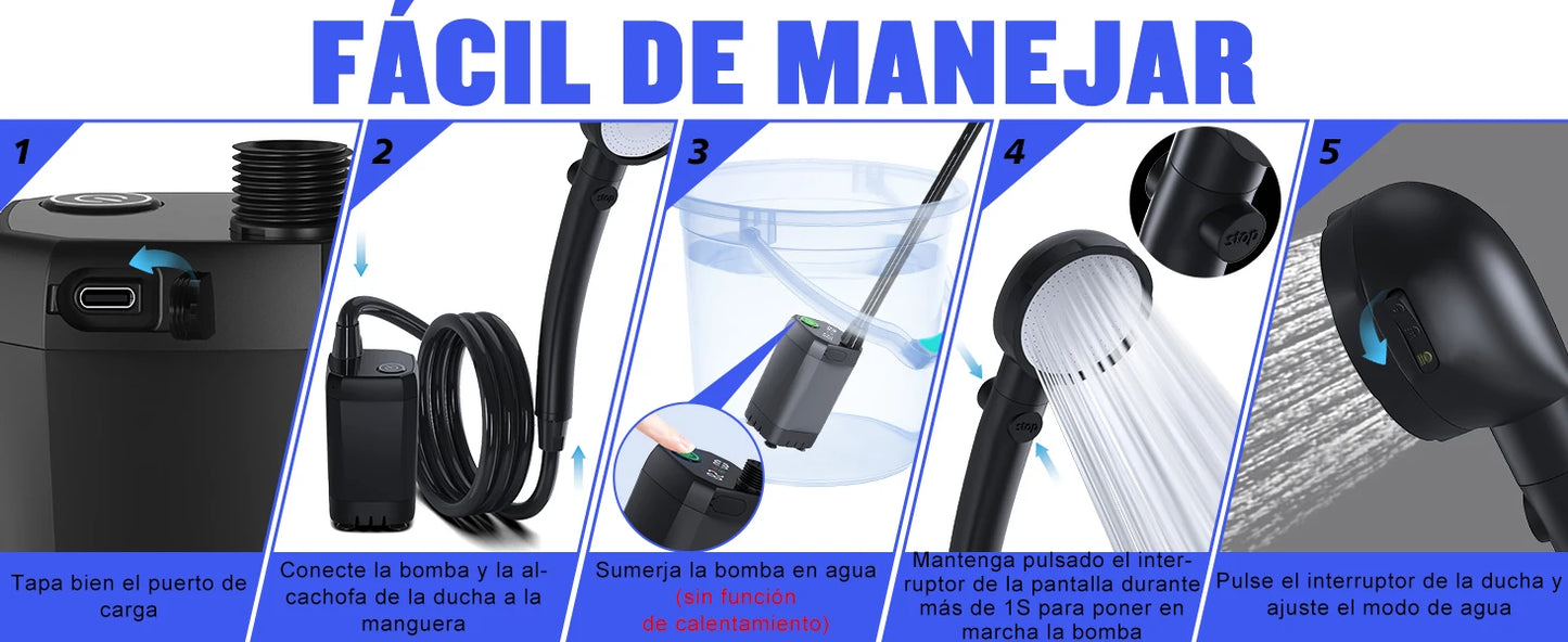 Portable Camping Shower with Temperature Display