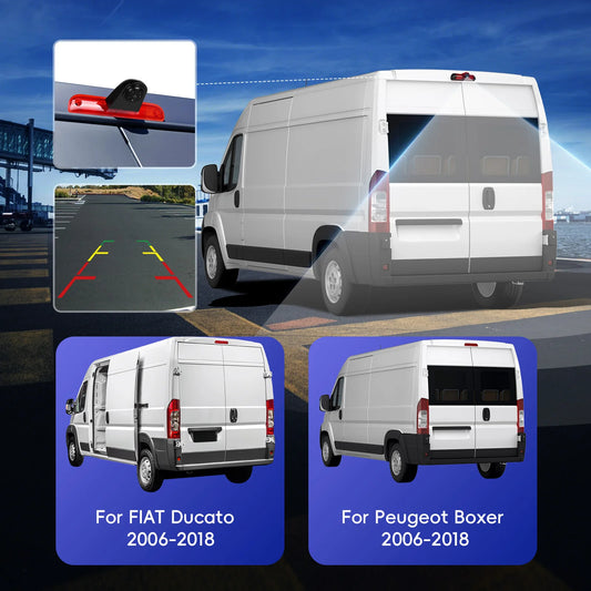 Fiat Ducato / Peugeot Boxer 2006-2018 - Cámara Marcha Atrás CVBS con Luz de Freno