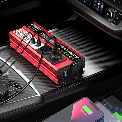 Inversor de Corriente 12V a 220V Compacto | 500W–1000W | Convertidor DC/AC Portátil para RV y Camper