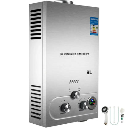 10L Gas Water Heater for Camper and Camping – Instant LPG 20 kW with Shower