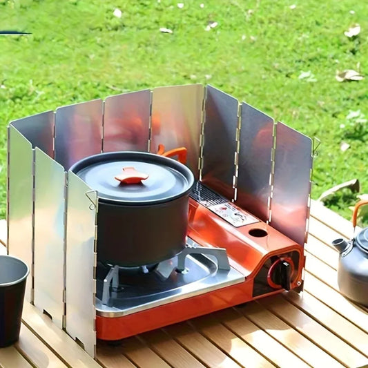 Pantalla Cortaviento de Aluminio para Cocina de Gas Camping