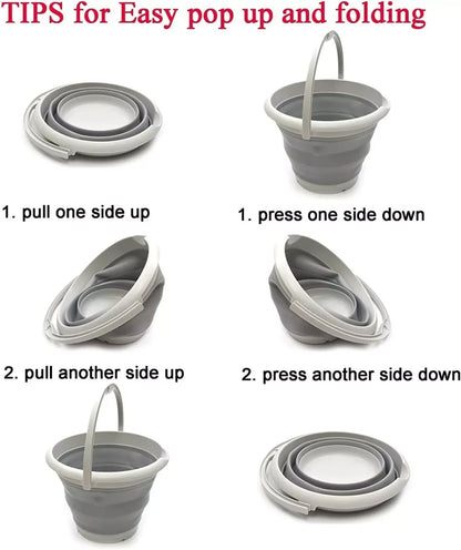 Motorhome Water Filler Funnel + 10L Collapsible Silicone Bucket – Filler for Caravan, Camper Van, and Outdoor Camping Toilets