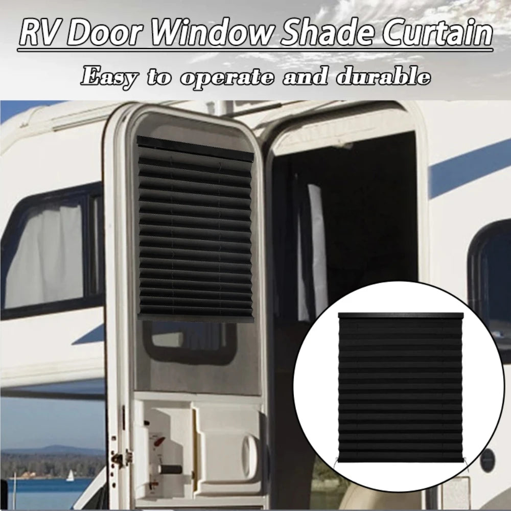 Rideau pare-soleil isolant avec tringle pour porte de camping-car