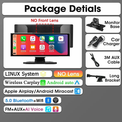 Dashcam 4K con Pantalla 11.26" + CarPlay/Android Auto - Srnubi
