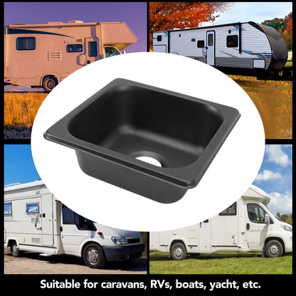 RV Compact Stainless Steel Sink (17.5×16×7 cm) 