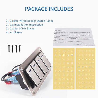 Panel de Interruptores de Aluminio 12V / 24V para Camper, RV y 4x4
