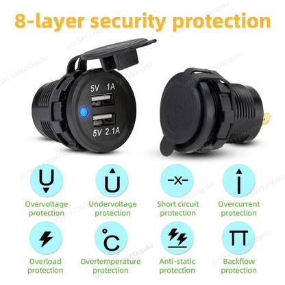 Toma USB Doble 12–24V para Vehículos