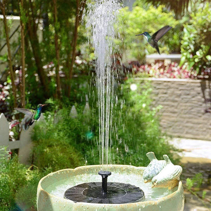 Fuente Solar Flotante - Bomba Sin Cables + 8 Boquillas + LED (Jardín/Terraza)