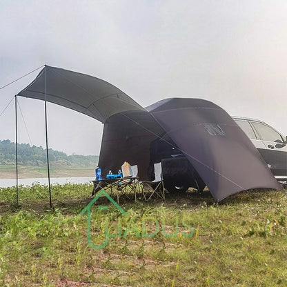 XXL Car and Camper Roof Tent 5.9x4.5m - Waterproof 2000mm · Anti-UV · Reinforced Structure · Express Setup · 8+ People