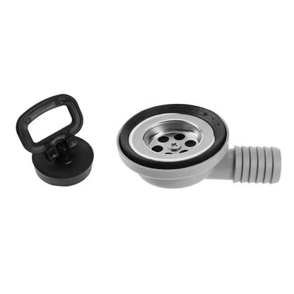 Filtro de Drenaje de Acero Inoxidable para Fregadero de Caravana, Motorhome y Barco – Incluye Tapa de Sellado