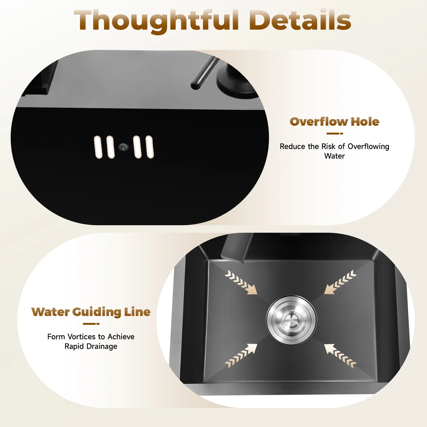 Évier de cuisine complet avec robinet pivotant à 360°