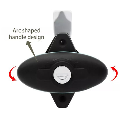 Cerradura Ovalada  Negra con Llave para Puerta de Caravana y Motorhome – Modelo 2007