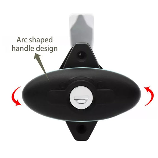 Cerradura Ovalada  Negra con Llave para Puerta de Caravana y Motorhome – Modelo 2007