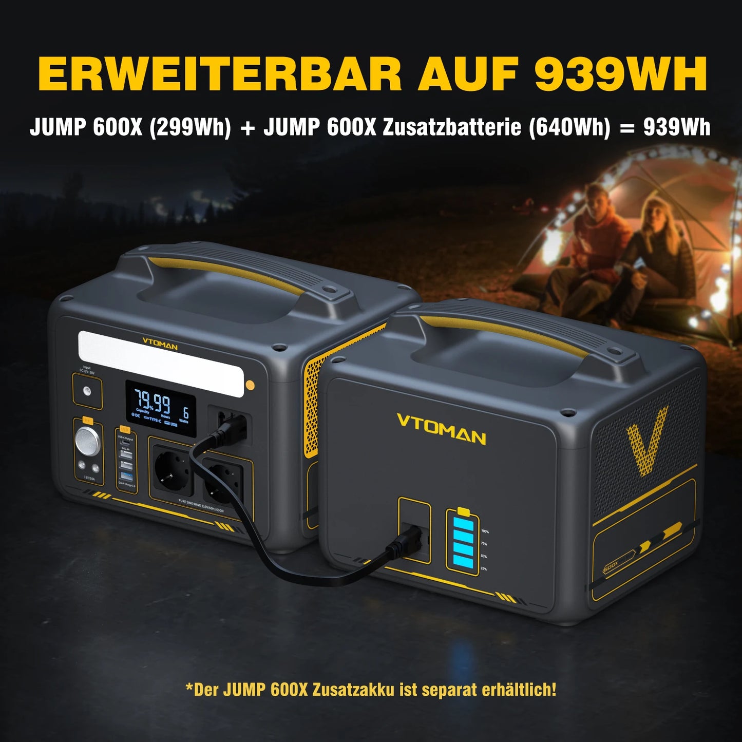 299Wh / 600W Portable Power Station