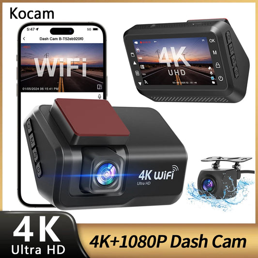 Dashcam 4K Dual con WiFi + Aparcamiento 24H - Kocam