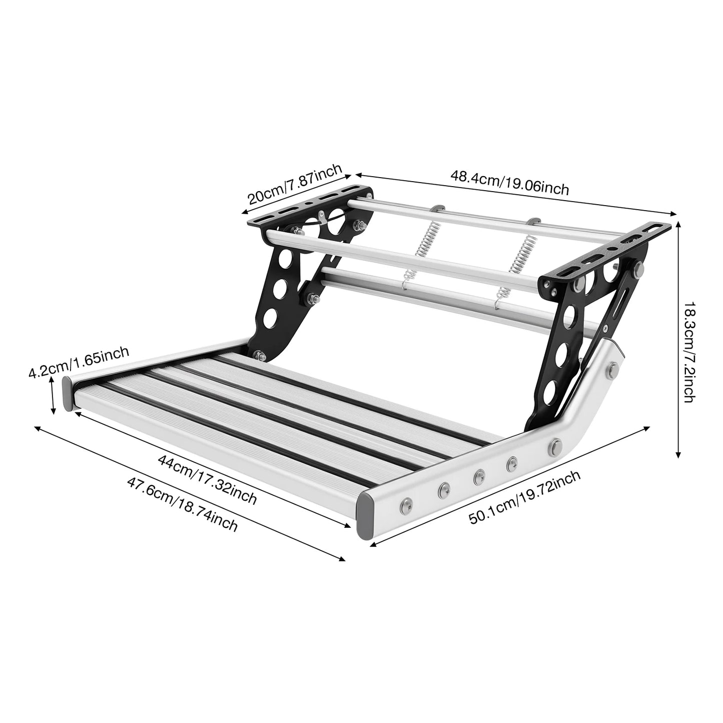 Escalón Plegable de Aluminio con Luz LED 12V para Camper y Autocaravana – Antideslizante