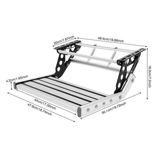 Escalón Plegable de Aluminio con Luz LED 12V para Camper y Autocaravana – Antideslizante