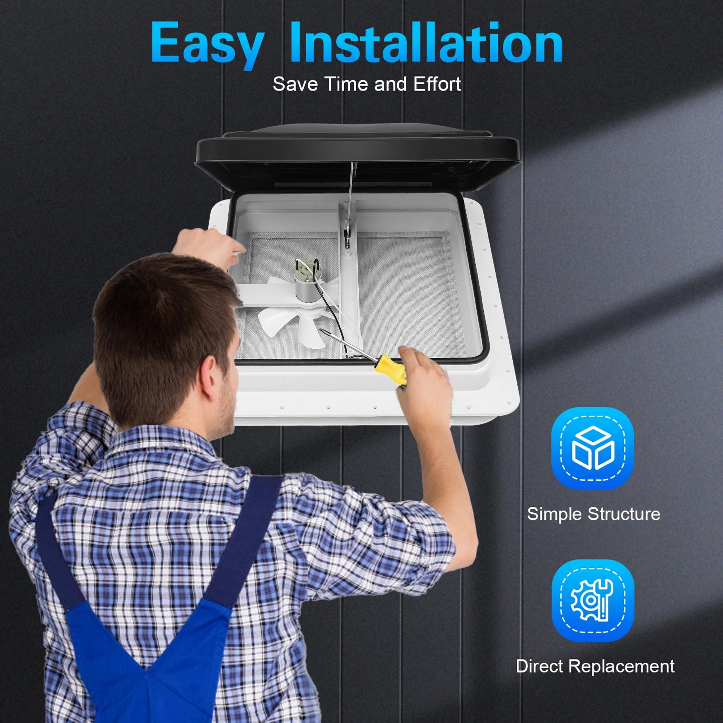 42x42 cm Roof Skylight for RV and Caravan