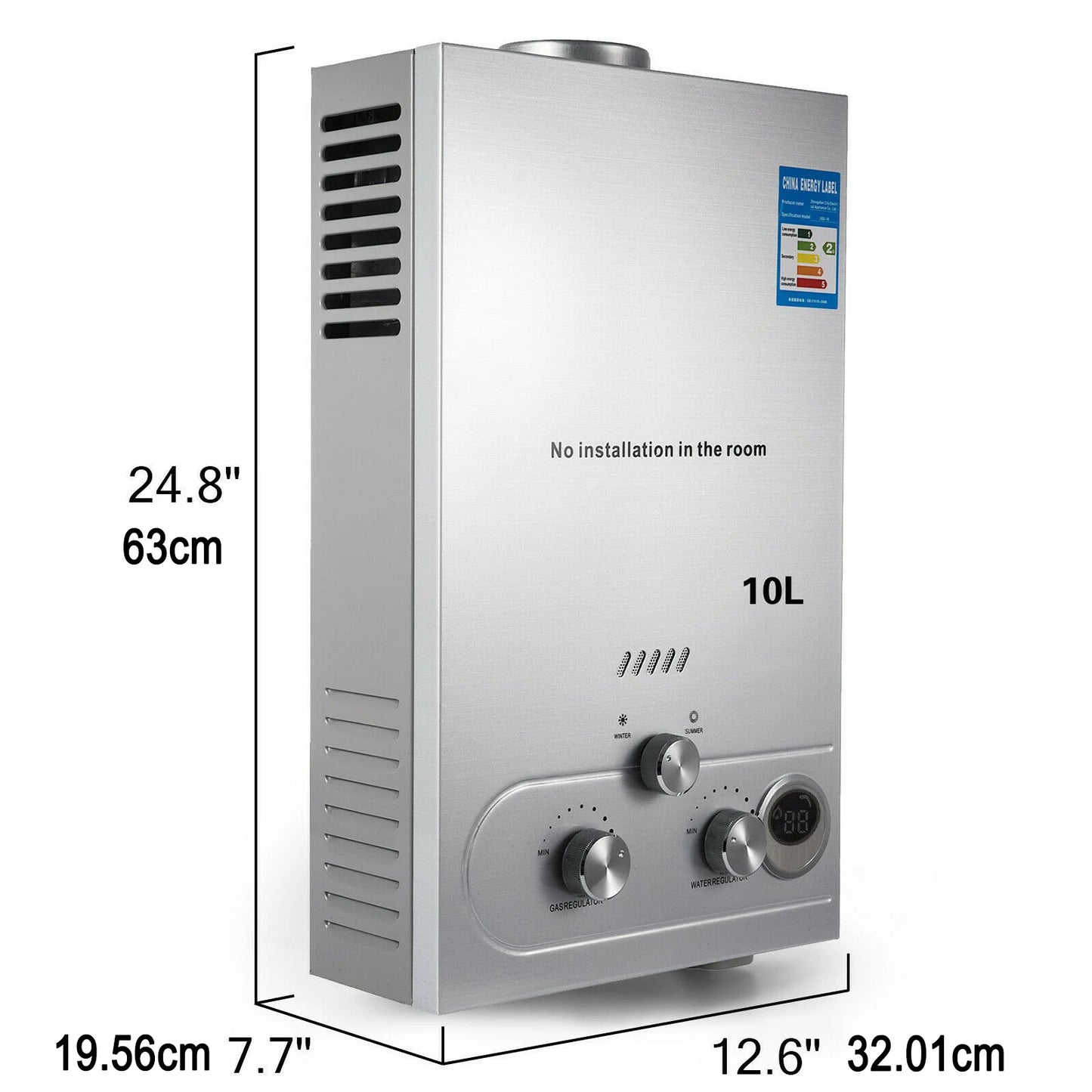 10L Gas Water Heater for Camper and Camping – Instant LPG 20 kW with Shower