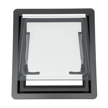 Fenêtre d'aération à ouverture par pression pour camping-car et caravane 450×500 mm