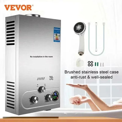 10L Gas Water Heater for Camper and Camping – Instant LPG 20 kW with Shower