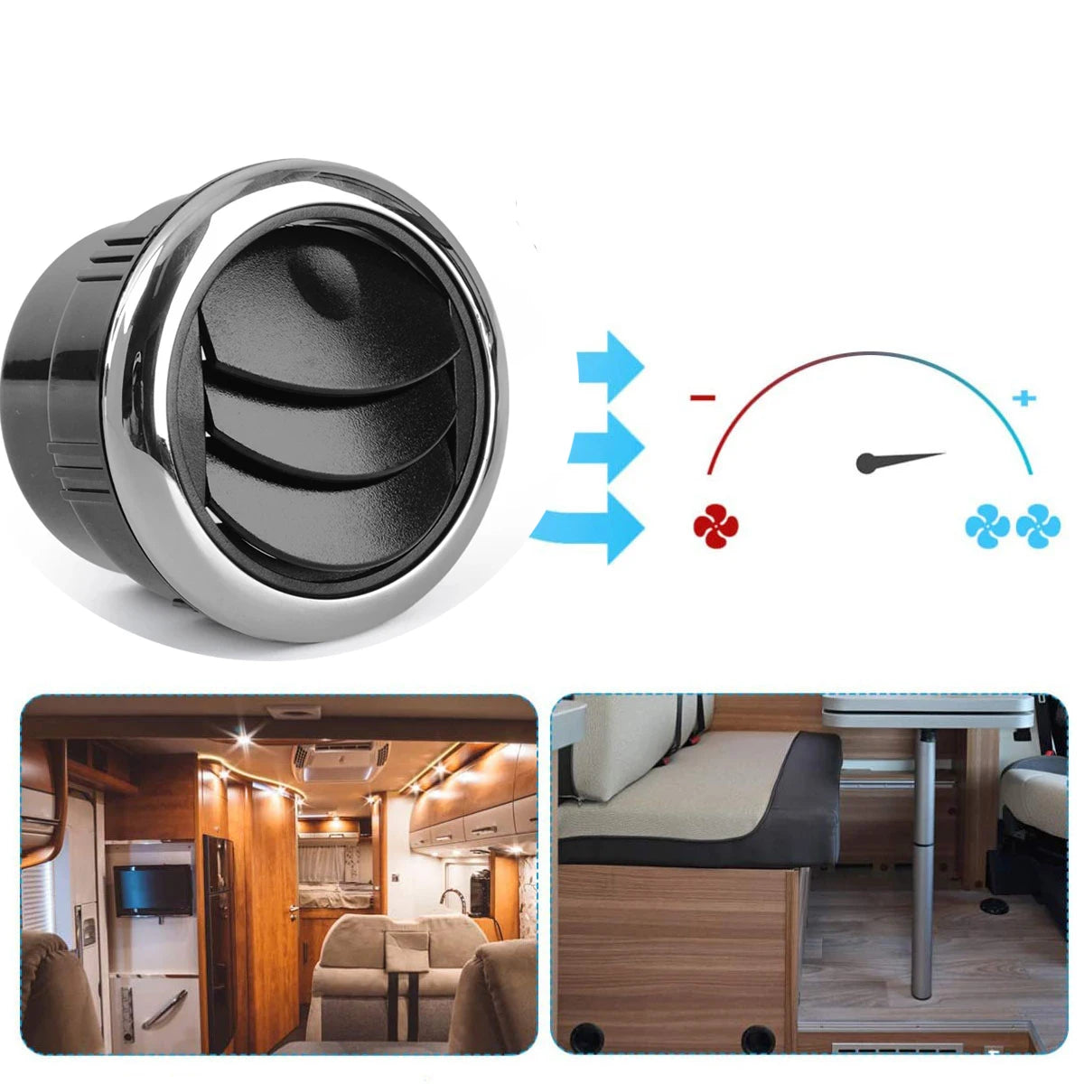 Salida de Aire Acondicionado Giratoria para Camper