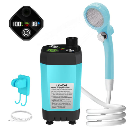 Douche électrique 6000mAh - Écran numérique + Charge rapide + Mode Eco (Camping/VR)