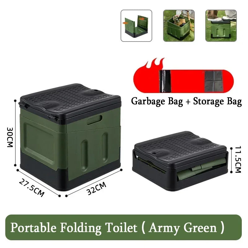 WC Portátil Plegable Multifunción | Baño de Camping Compacto y Resistente | Hasta 300 kg