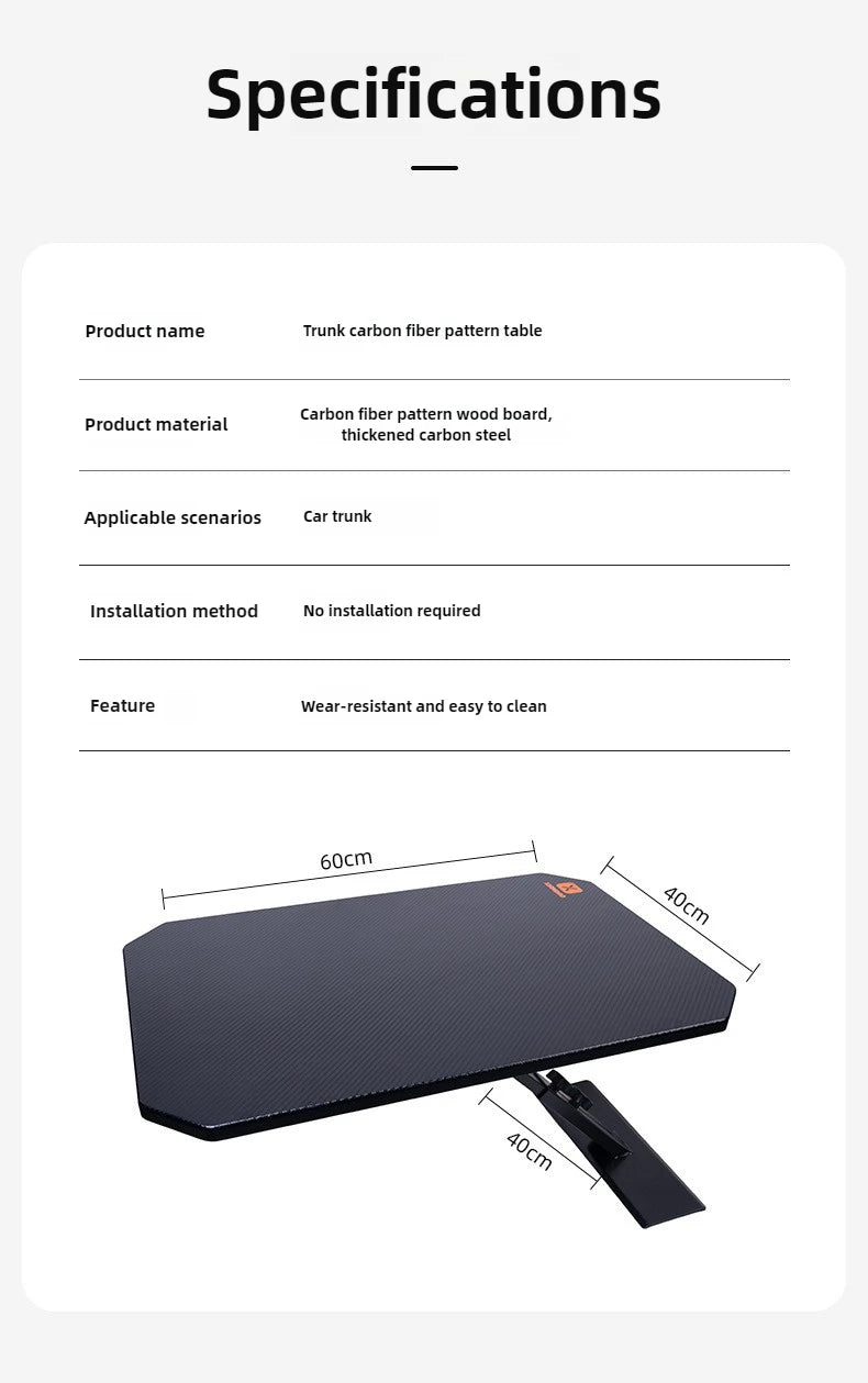 Table Portable de Coffre | Design Pliable, Universel