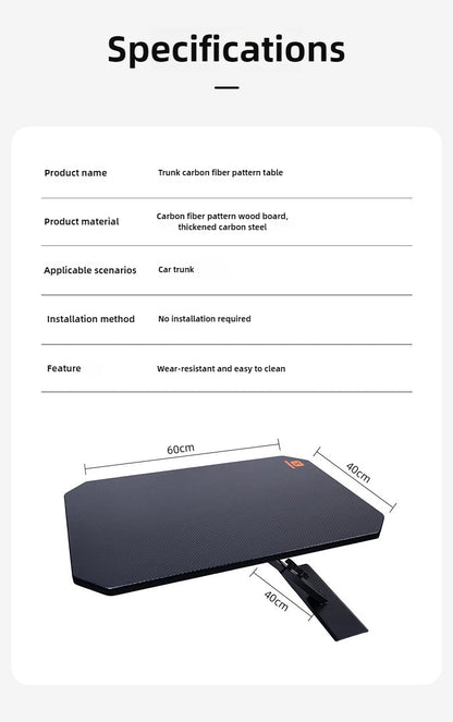 Table Portable de Coffre | Design Pliable, Universel